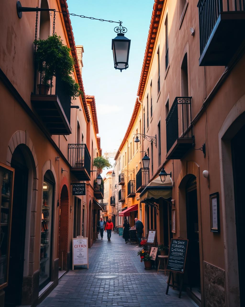 Spanish Street cobblestone corridor